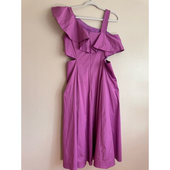 Veronica Beard lavender  Beilla Ruffled-Sleeve Midi-Dress size 10/ Medium - Picture 8 of 16
